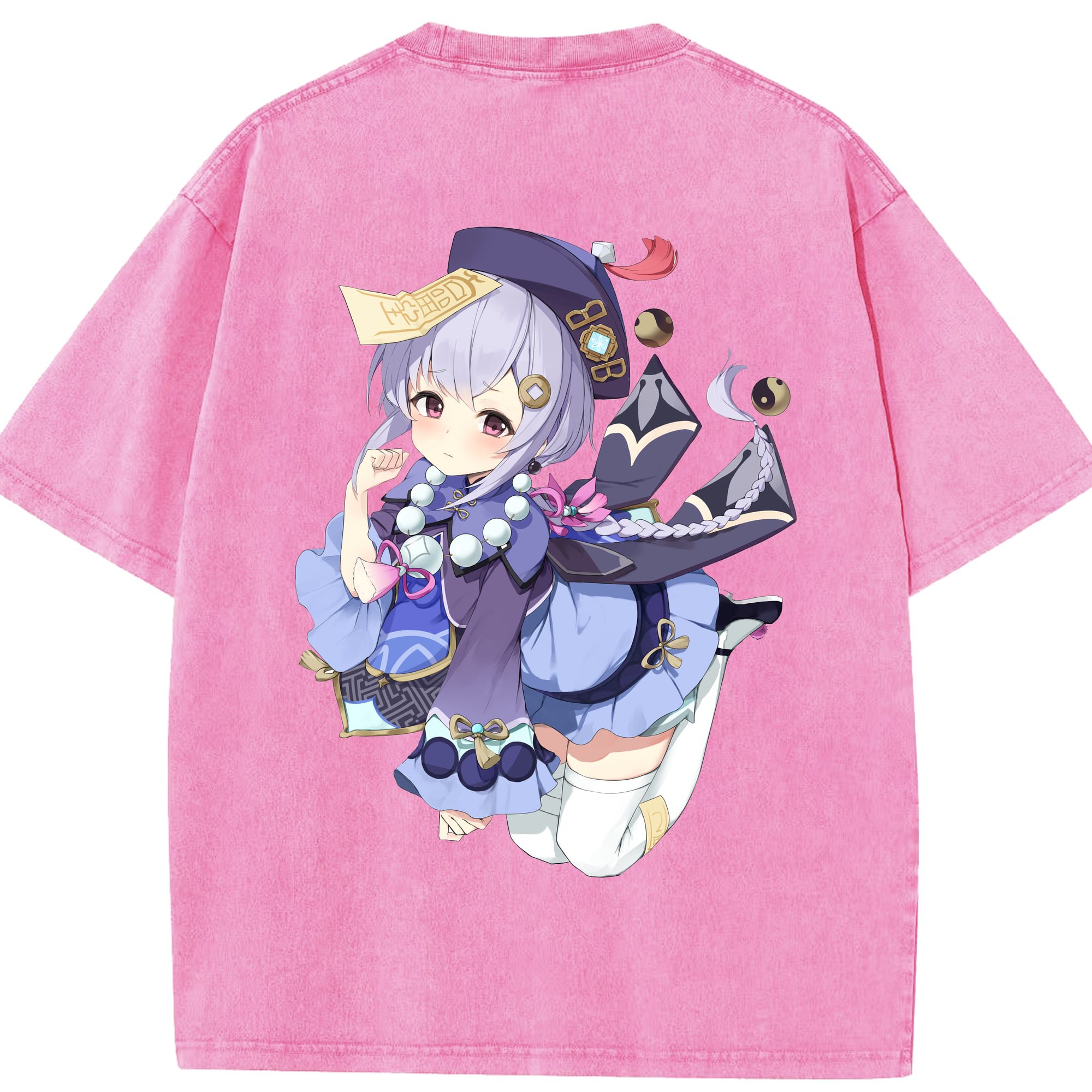 げんし神 七七 なな  genshin Nana 綿100% ヴィンテージ風 半袖Tシャツ（背面プリント）